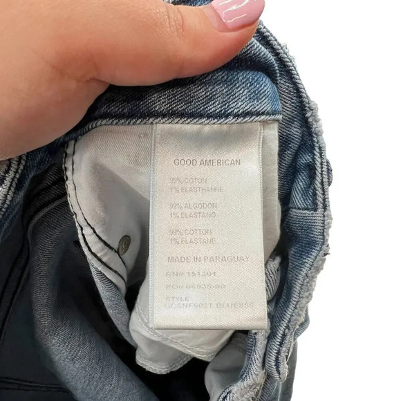 Good American Good Curve Straight‎ Jeans Blue858 Wash Size 14 / 32 - Picture 11 of 12